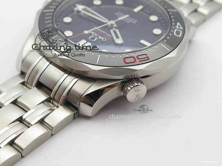 1228 Seamaster 300M 007 SS MK 1:1 Best Edition Black 007 Dial Ceramic Bezel On SS Bracelet A EasyCare 8178